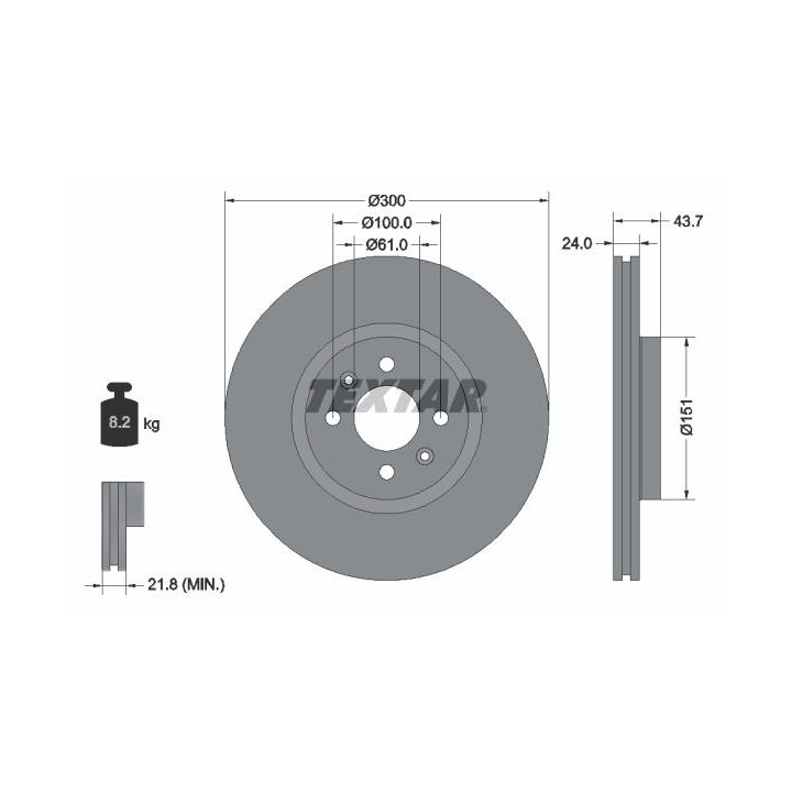 Stabdžių diskas TEXTAR 92149503