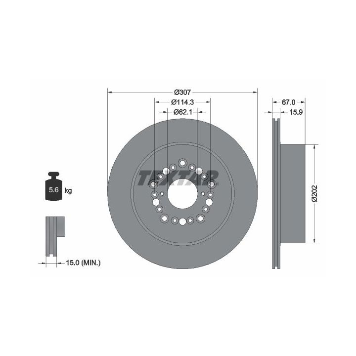Stabdžių diskas TEXTAR 92150400