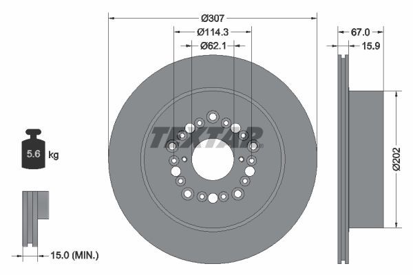 Stabdžių diskas TEXTAR 92150400