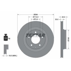 Stabdžių diskas TEXTAR 92152800
