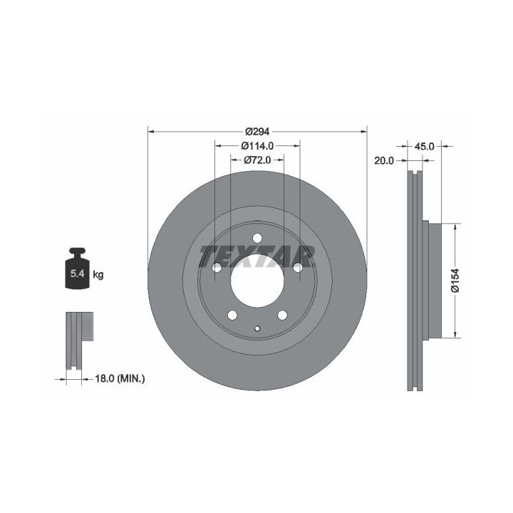 Stabdžių diskas TEXTAR 92152800