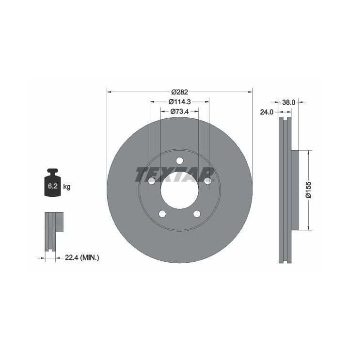 Stabdžių diskas TEXTAR 92153100