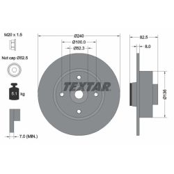 Stabdžių diskas TEXTAR 92154403