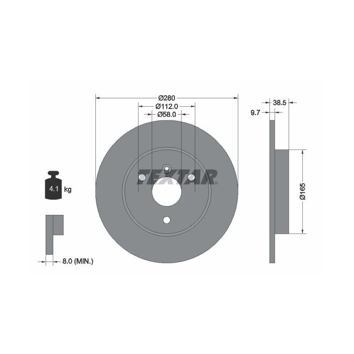Stabdžių diskas TEXTAR 92155503