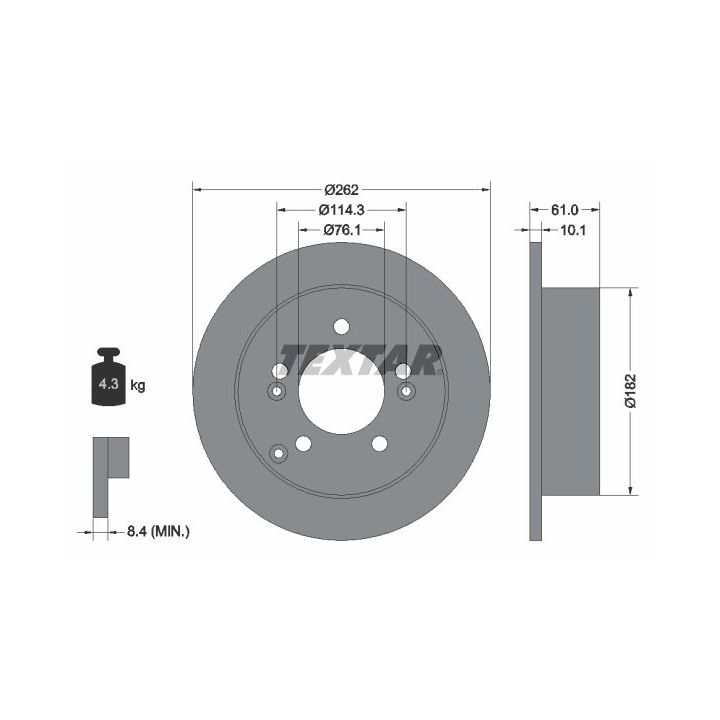 Stabdžių diskas TEXTAR 92156803