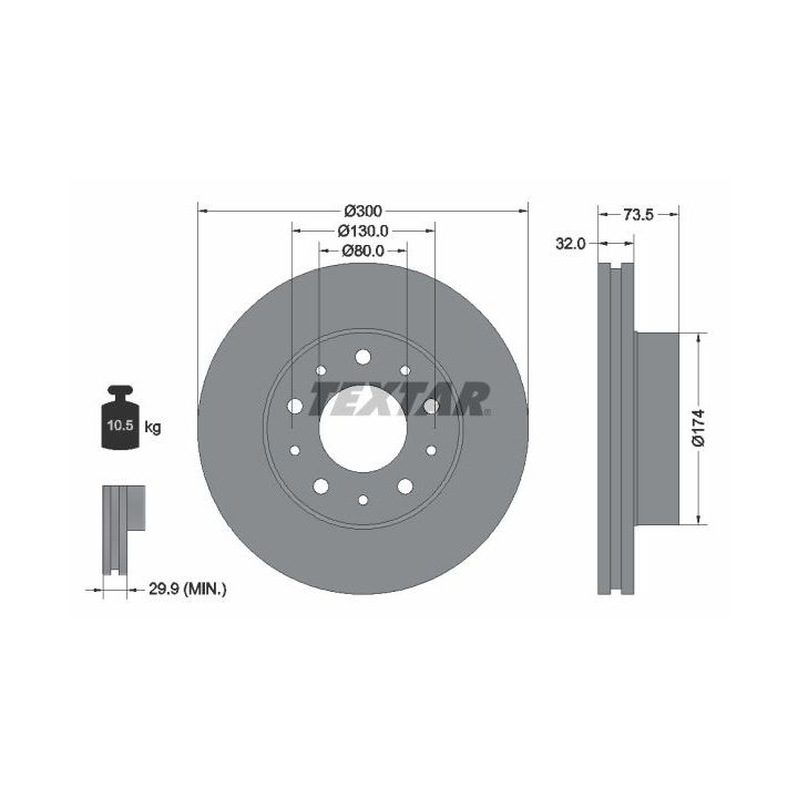 Stabdžių diskas TEXTAR 92157303