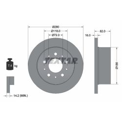 Stabdžių diskas TEXTAR 92157403