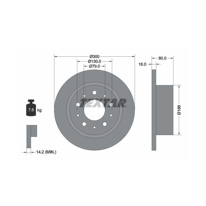 Stabdžių diskas TEXTAR 92157600