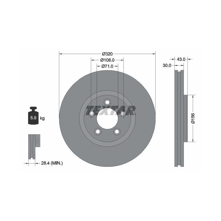 Stabdžių diskas TEXTAR 92158703