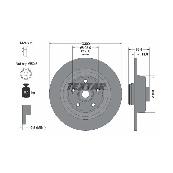 Stabdžių diskas TEXTAR 92159803