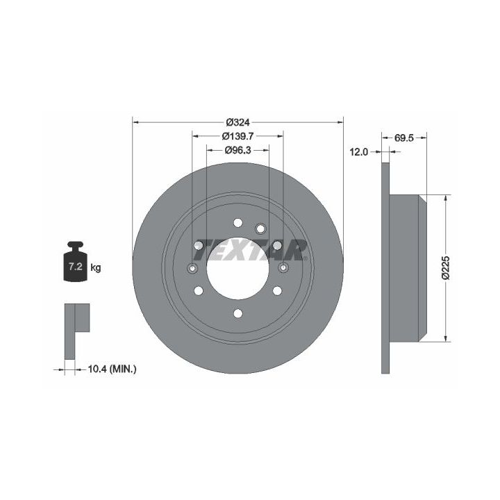 Stabdžių diskas TEXTAR 92161800