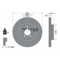 Stabdžių diskas TEXTAR 92162003