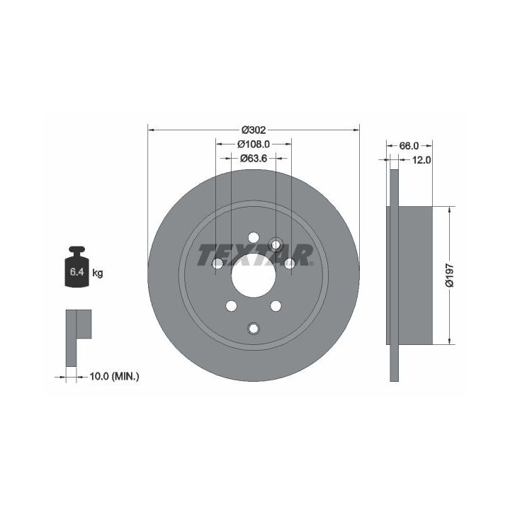 Stabdžių diskas TEXTAR 92162703