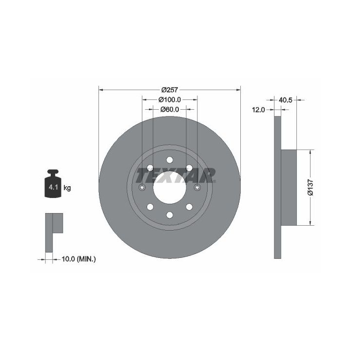 Stabdžių diskas TEXTAR 92164603
