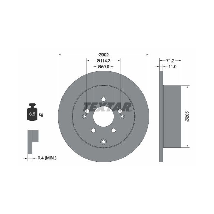 Stabdžių diskas TEXTAR 92166103