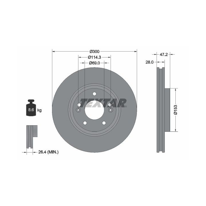 Stabdžių diskas TEXTAR 92166500