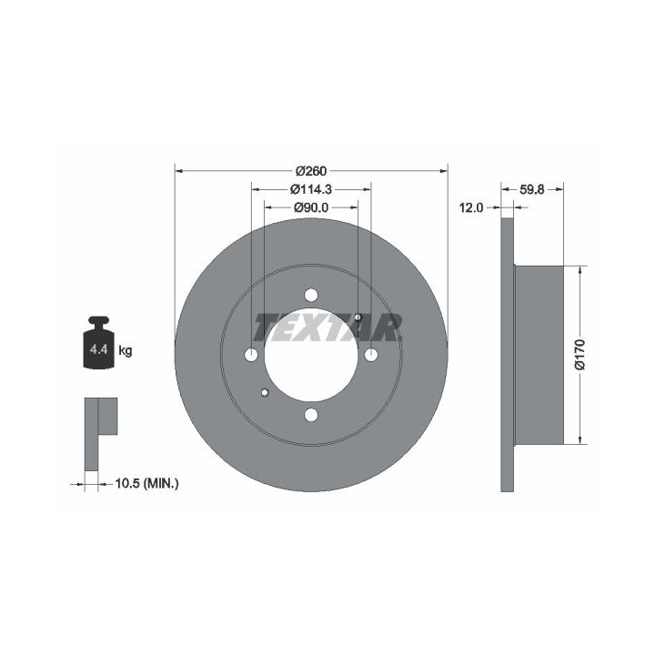 Stabdžių diskas TEXTAR 92169603