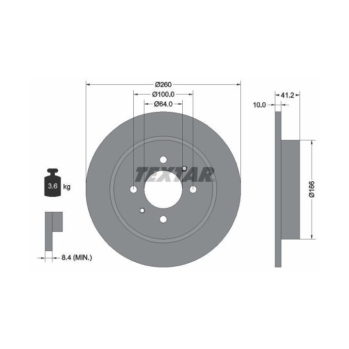 Stabdžių diskas TEXTAR 92171203