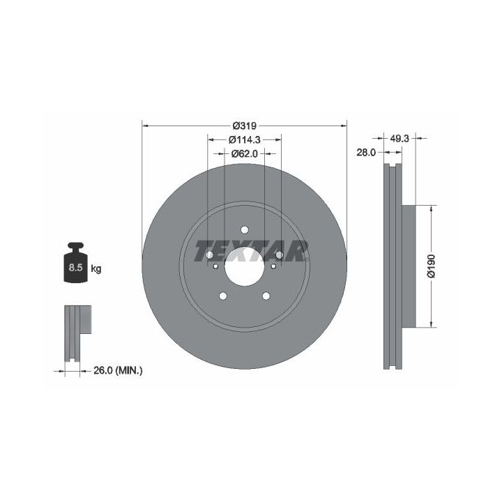 Stabdžių diskas TEXTAR 92171503