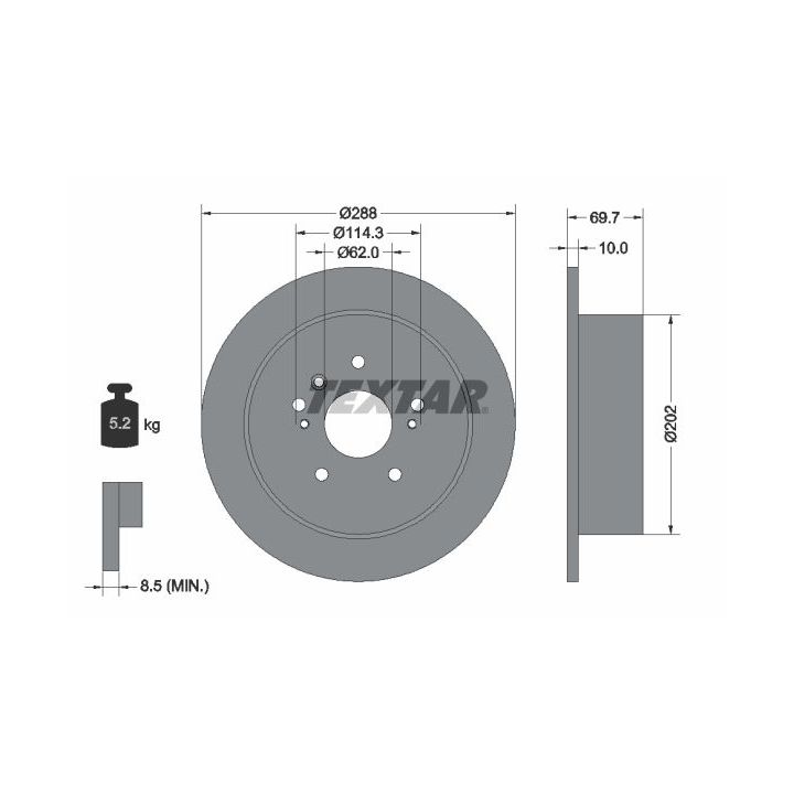Stabdžių diskas TEXTAR 92171603