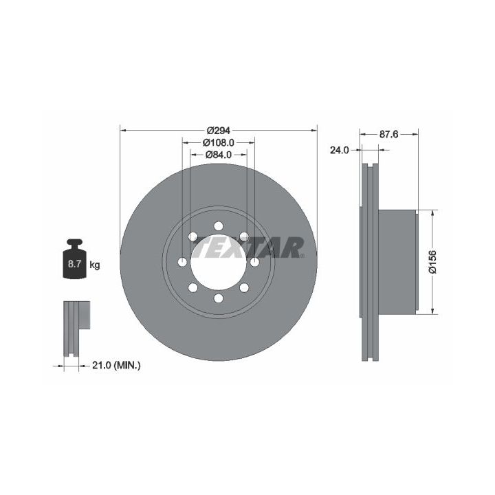 Stabdžių diskas TEXTAR 92171700