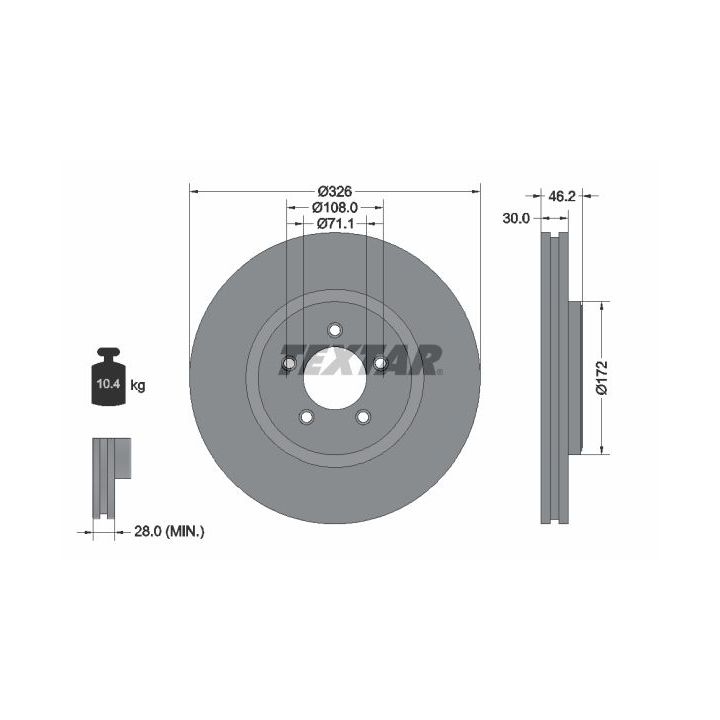 Stabdžių diskas TEXTAR 92173505