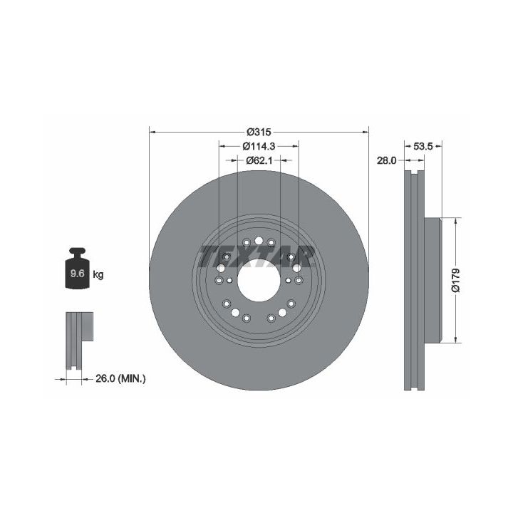 Stabdžių diskas TEXTAR 92173803