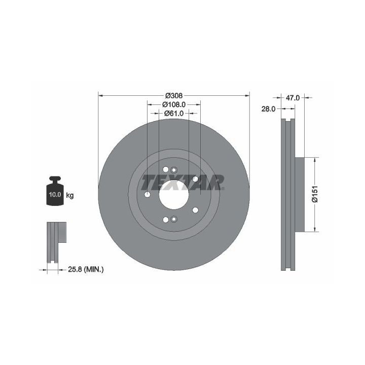 Stabdžių diskas TEXTAR 92174005