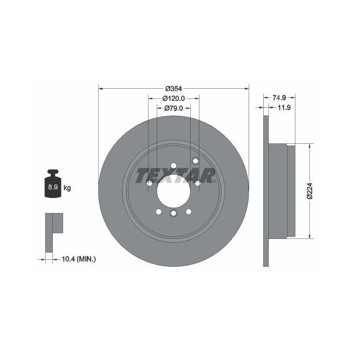Stabdžių diskas TEXTAR 92174100