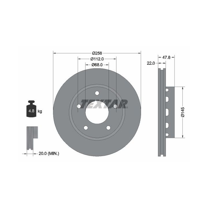 Stabdžių diskas TEXTAR 92174203