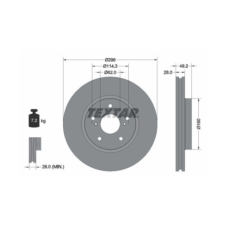 Stabdžių diskas TEXTAR 92174303