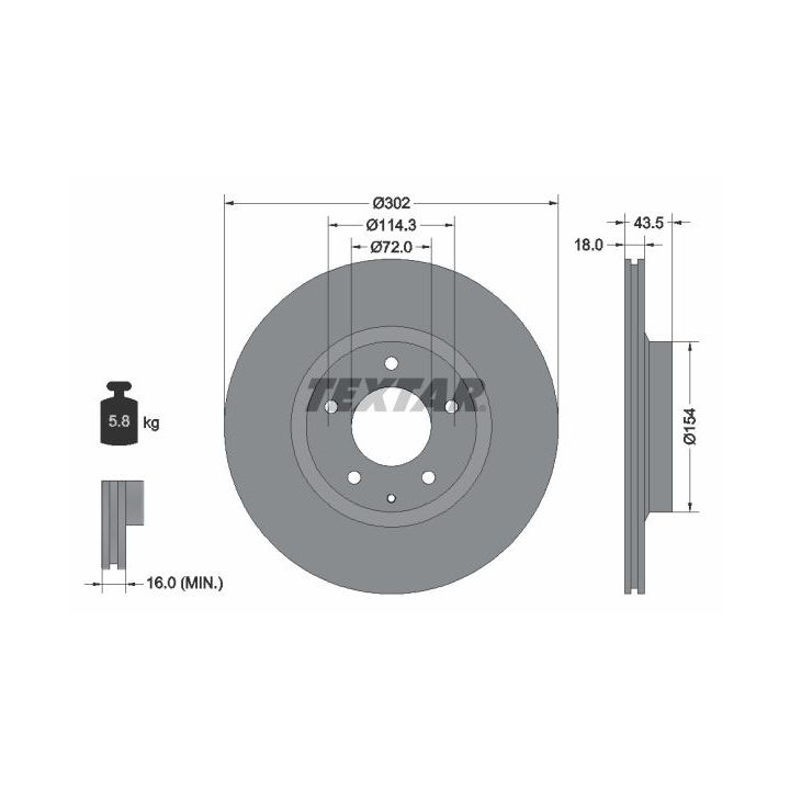 Stabdžių diskas TEXTAR 92174503