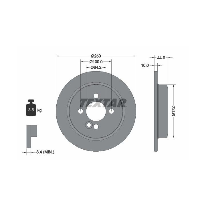 Stabdžių diskas TEXTAR 92175003