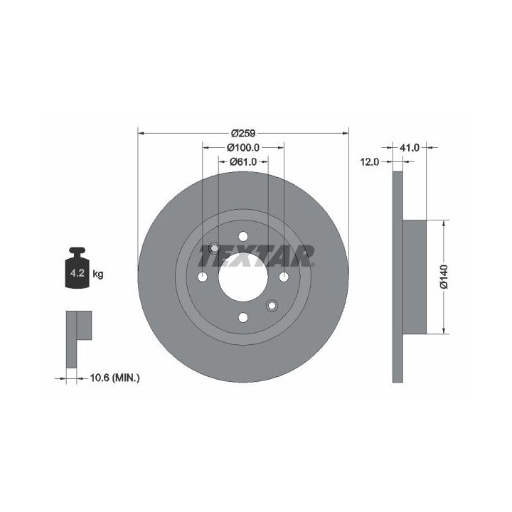Stabdžių diskas TEXTAR 92175103