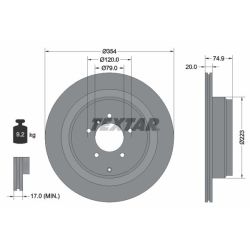 Stabdžių diskas TEXTAR 92175503