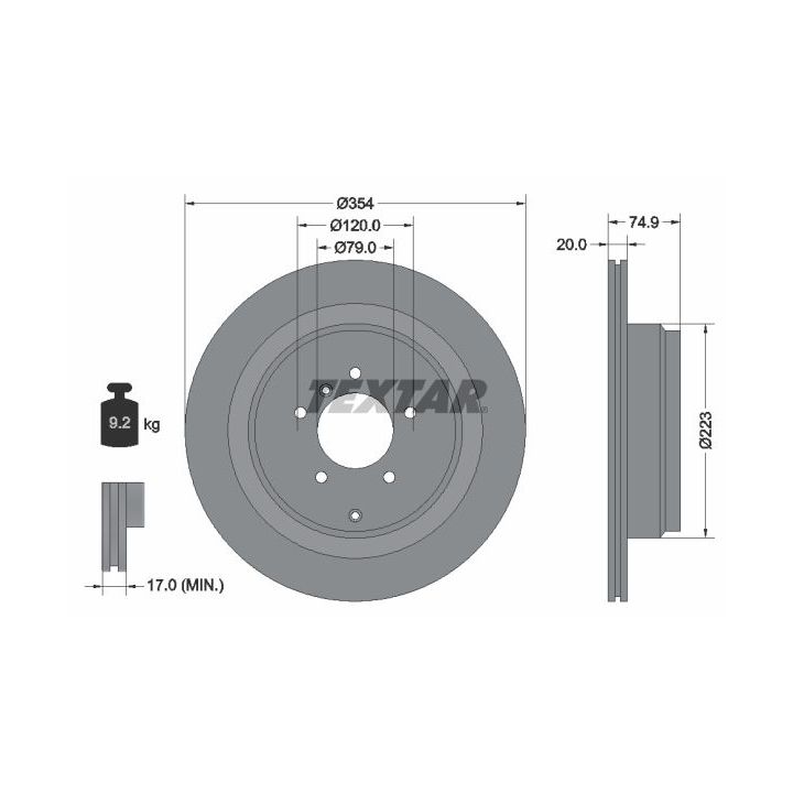 Stabdžių diskas TEXTAR 92175503
