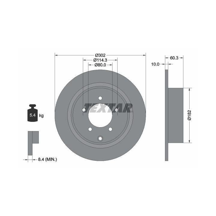 Stabdžių diskas TEXTAR 92177303