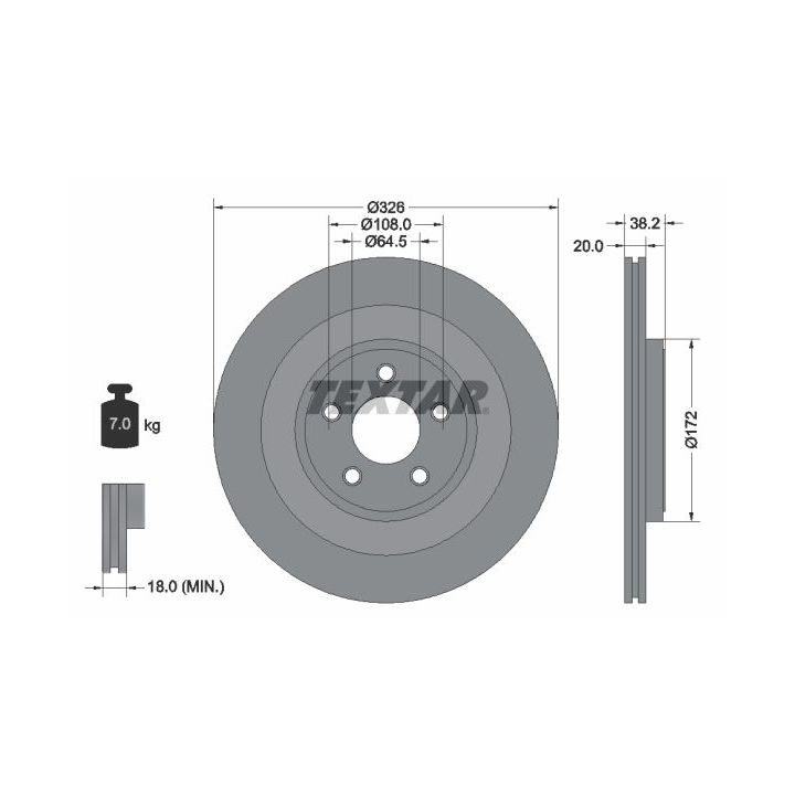Stabdžių diskas TEXTAR 92178005