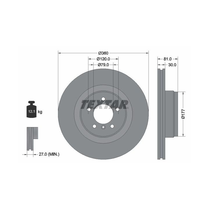 Stabdžių diskas TEXTAR 92178403