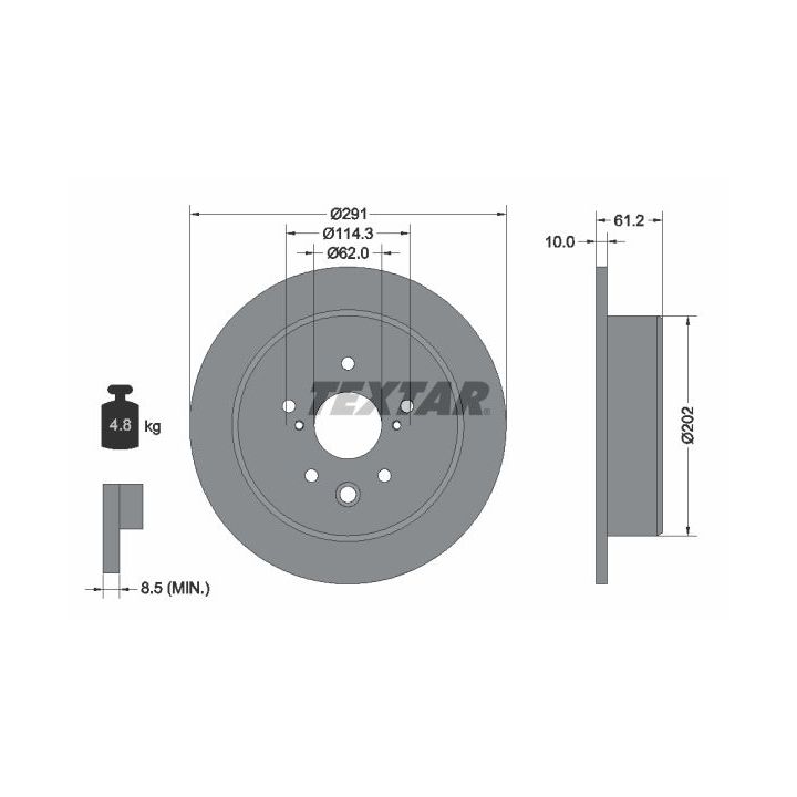 Stabdžių diskas TEXTAR 92179803