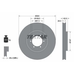 Stabdžių diskas TEXTAR 92180003