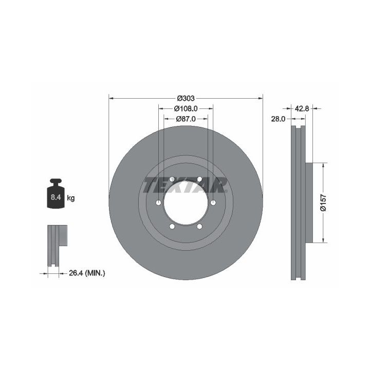 Stabdžių diskas TEXTAR 92180003