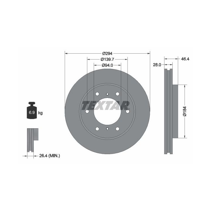 Stabdžių diskas TEXTAR 92180203