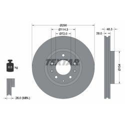 Stabdžių diskas TEXTAR 92180803