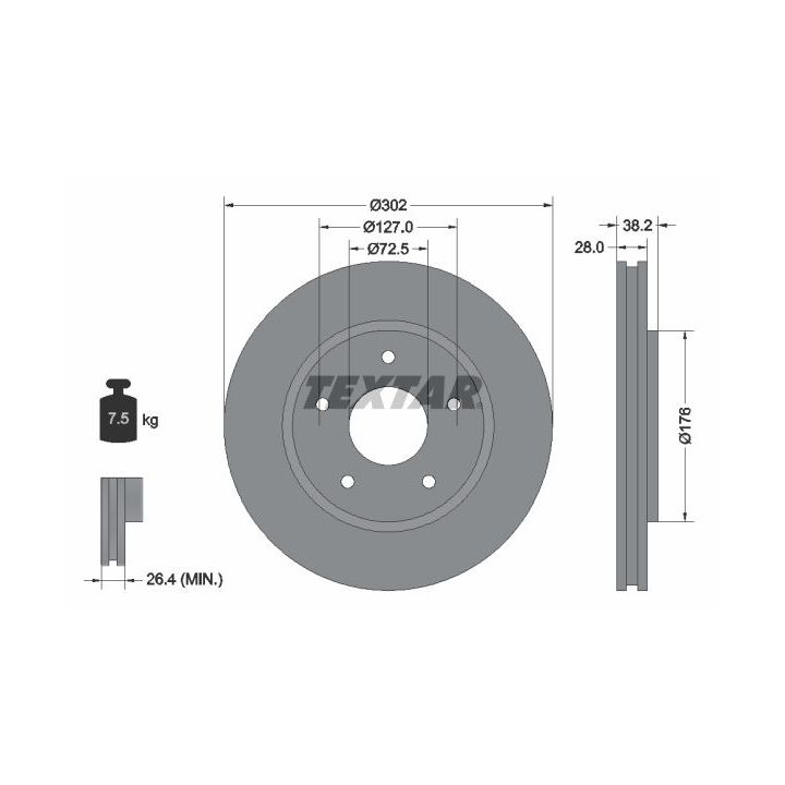 Stabdžių diskas TEXTAR 92181503