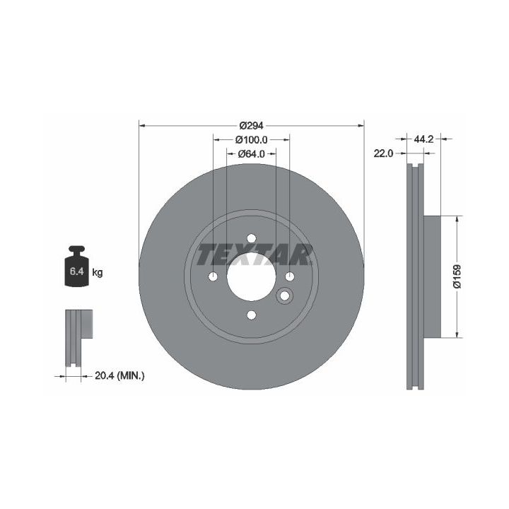 Stabdžių diskas TEXTAR 92183603