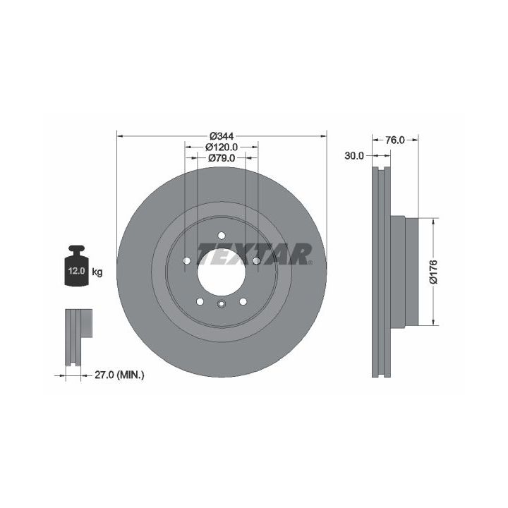 Stabdžių diskas TEXTAR 92185103