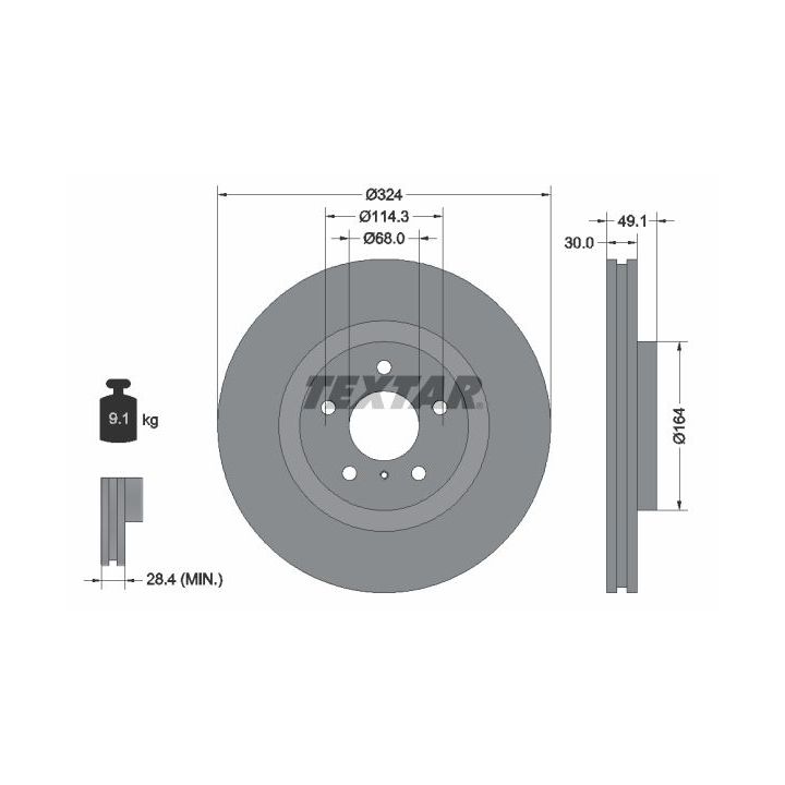 Stabdžių diskas TEXTAR 92194203