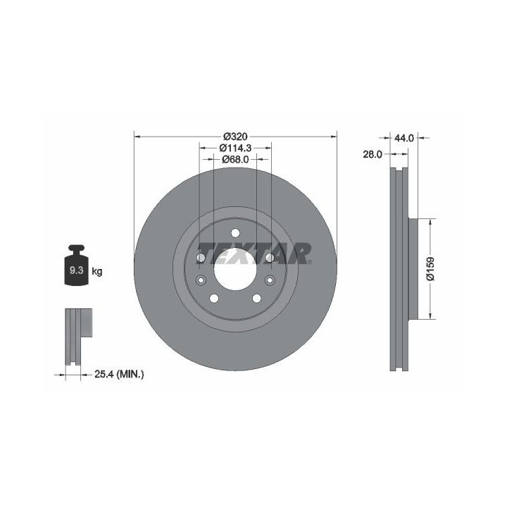 Stabdžių diskas TEXTAR 92195403