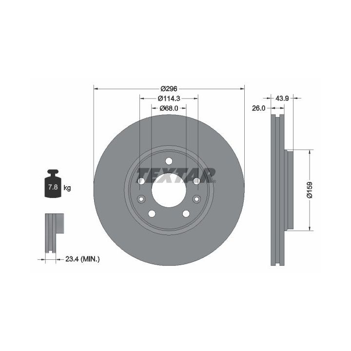 Stabdžių diskas TEXTAR 92195603